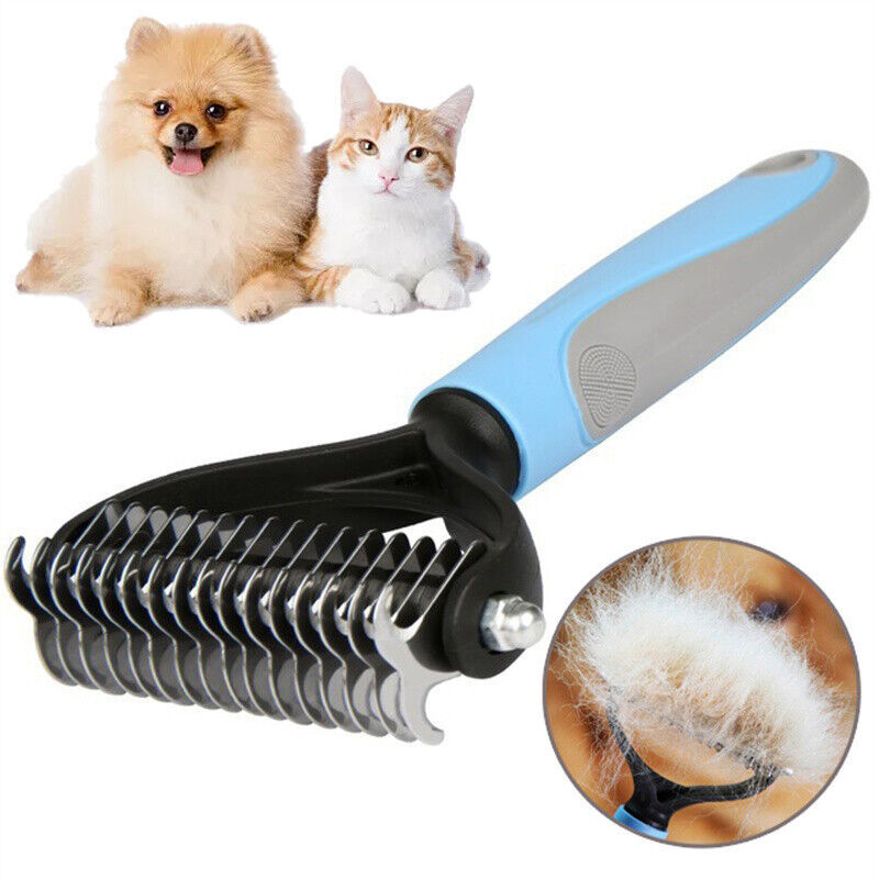 Grooming Brush For Dematting Undercoat Rake Hair Removal Comb