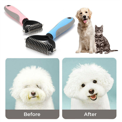 Grooming Brush For Dematting Undercoat Rake Hair Removal Comb