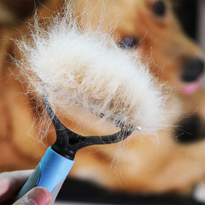 Grooming Brush For Dematting Undercoat Rake Hair Removal Comb